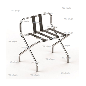 Portaequipajes plegable de color plateado de acero inoxidable, portaequipajes personalizado de tamaño y forma para uso doméstico en hoteles - Product Image 1