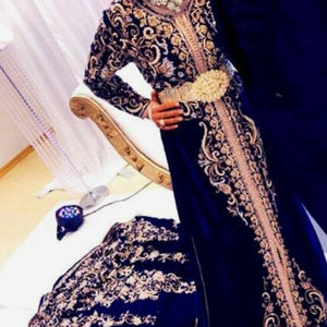 Exclusivo azul marroquí boda Kaftan vestido 2025 bordado pesado tradicional étnico nupcial fiesta vestido Formal - Product Image 1