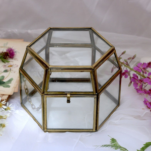 Glass Display <b>Box</b> | DIY Craft Supplies | <b>Empty</b> Glass Geometric Terrarium for Reception - Product Image 1