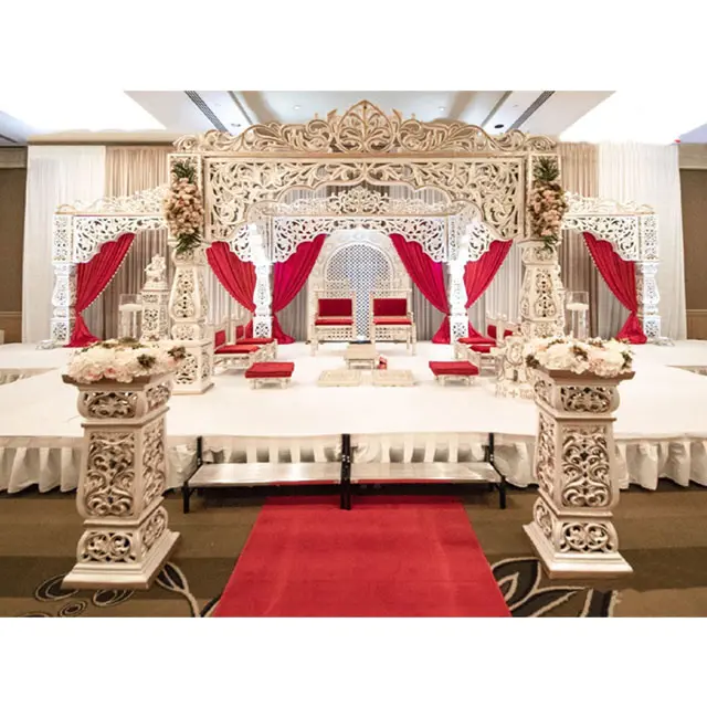 Top Bollywood Casamento Hindu Mandap para Casamento Do Sul Da Ásia Novo Raj Mahal Fibra Mandap Mandap Casamento Elegante Do Sul Da Ásia