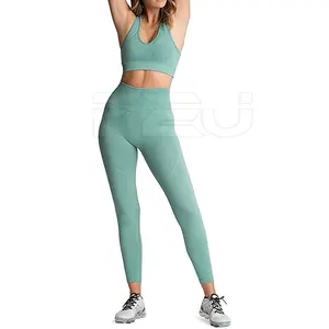 Ropa Deportiva de cintura alta para mujer, conjuntos de Yoga de dos piezas, Legging Top de sujetador y, novedad de 2023 diseños