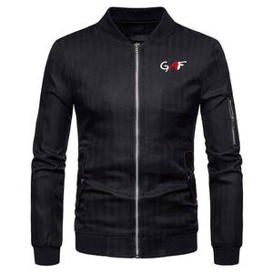 GAF prix de gros grande taille 100% coton revers privé à capuche hommes coupe-vent délavé veste décontractée bombardier veste - Product Image 1