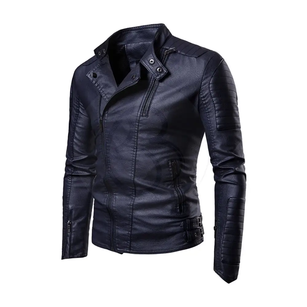 Leather Jackets For Men Male Outwear Solid Color Outdoor Sports Fashion Leather Jacket