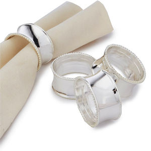 Rond de serviette carré plaqué argent, rond de serviette fait main pour dîners de mariage, salle à manger, réunion de famille - Product Image 2