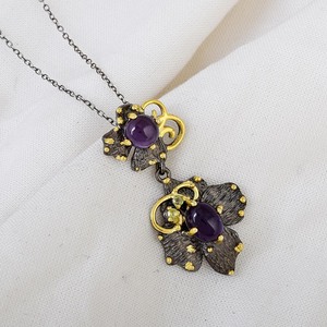 Gema de amatista peridoto de plata 925, colgante elegante, proveedor de joyería fina, 37x19x6 MM, precio más bajo - Product Image 2