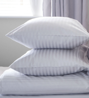 Parure de lit 100% coton turc rayé satiné, vente en gros, textile d'hôtel de luxe, blanc, 4 pièces, housse de couette, drap, taie d'oreiller