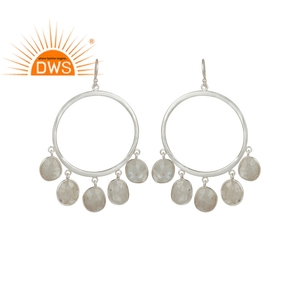Boucle d'oreille en argent 925 avec pierre de lune arc-en-ciel, pour femme, bijou de styliste, forme goutte d'eau, tendance, vente en gros - Product Image 1