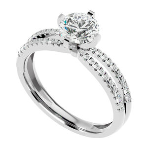 Meilleure mode Bague pour femme en or blanc 10 carats avec diamants de haute qualité Solitaire naturel au meilleur prix - Product Image 1