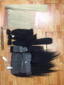 Extensions de cheveux vierges vietnamiens Remy en gros, avec closure et frontal en dentelle, ondulations profondes fines - Product Image 2