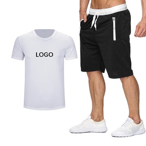 Camiseta deportiva de alta calidad para hombre, conjunto de camisetas y pantalones cortos con logotipo personalizado, secado rápido, verde, negro, 100% - Product Image 6