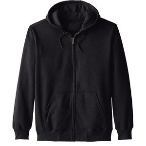 Sudadera con capucha de manga larga con cremallera completa para hombre, sudadera de lana inspirada en el atletismo, talla grande, teñido liso para otoño, OEM disponible - Product Image 3