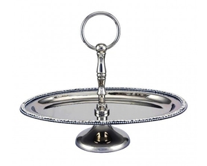 Soporte de Metal plateado para pastel de boda, con asas de lirio francés, soporte para fruta y postre con bandejas rectangulares de 2 niveles para pasteles y tazas - Product Image 3