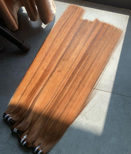 Extensions de cheveux humains vietnamiens naturels et soyeux, tissage simple, lisses et raides, avec closure frontale en dentelle - Product Image 6