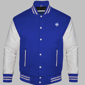 Nuevas mangas de lona azul real personalizadas en chaquetas universitarias de invierno de grano superior para hombres de Huzaifa Products - Product Image 3