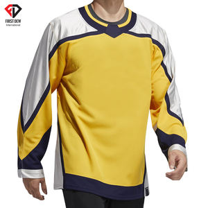 En blanco logotipo personalizado al por mayor de la venta caliente de manga completa de moda precio de fábrica de alta calidad de Jersey de Hockey sobre hielo de los hombres - Product Image 2