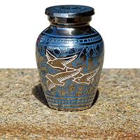 Urna Funeraria de Latón Niquelado Estilo Americano Radiance AU-0144 para Guardar Cenizas - Elegante Regalo Conmemorativo