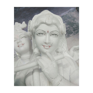 ยังไม่เสร็จหินอ่อนสีขาวกฤษณะประติมากรรมกับ Yashoda Mata - Product Image 1