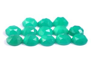 Piedra preciosa Natural de ónix para fabricación de joyas, piedra preciosa redonda, facetada, calibre de tamaño de 10x10mm, corte de Rosa verde, Natural, precio al por mayor - Product Image 3