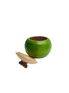 Natural Lacquer Spun <b>Bamboo</b> <b>Bowl</b> <b>Bamboo</b> Dried Seed Storage Box 100% Vietnamese Handicrafts - Product Image 2