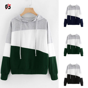 2025 femmes en plein air Streetwear à capuche sweat Tech polaire Patchwork personnalisé marque Logo taille couleurs étiquettes prix pas cher - Product Image 5