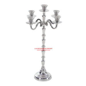 Unique Square Floor <b>Candelabra</b> Wedding Centerpieces 5 Arms Aluminum Silver Plated Handmade Eco-Friendly Christmas Decoration - Product Image 1