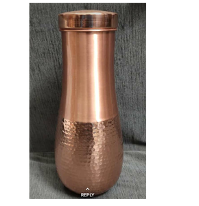 Botella de agua de plástico y cobre de estilo vintage, acabado martillado, botella de Yoga a prueba de fugas para beber directamente con beneficios para la salud - Product Image 6