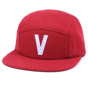 Gorra de béisbol de tela vaquera Melton unisex de 5 paneles al por mayor, ropa informal de tela impermeable de alta calidad, sombrero rojo deportivo para niños - Product Image 2