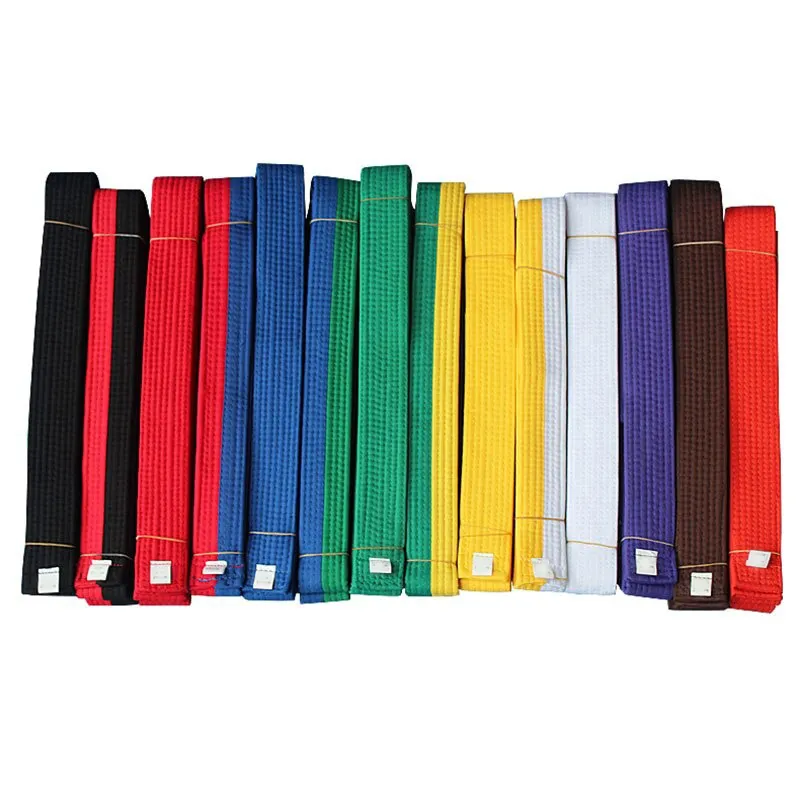 Cinturón de guerra de Karate para niños y adultos, cinturón de Taekwondo, Judo, kárate, al por mayor, negro, rojo, verde y amarillo