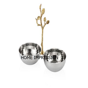 Leaf Designer Bowl Bol de service en métal Bol de service moderne plaqué or à prix abordable - Product Image 6