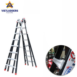 บันไดอลูมิเนียมแบบพับได้ VIETLADDERS ขนาด 6 ฟุต 4 ขั้น ล็อคแบบแมนนวล รับน้ำหนักได้ 150 กก. สำหรับใช้ในโรงแรม - Product Image 4