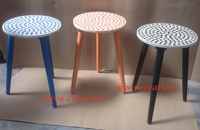 Tabouret/Table d'appoint/Table de chevet pliable moderne fait main avec incrustation d'os pour intérieur, vente en gros, salon, hôtel, atelier, maison, bureau