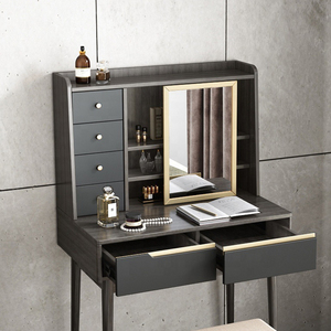Table de toilette de maquillage en bois noir design moderne Villa chambre d'hôtel prête à être expédiée depuis Guangdong Chine pour une utilisation en appartement - Product Image 4