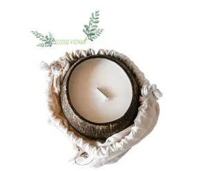 Hot Sale!!! Hot Selling Coconut Shell Candle Bowl Made of High Quality Coconut Shell And Coconut Candle Wax Made in Eco2go