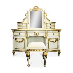 Tocador de estilo francés con taburete, hecho de madera maciza - Product Image 2