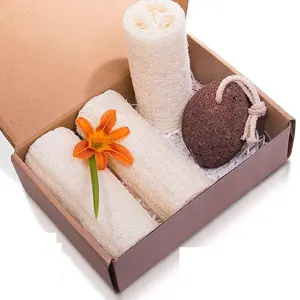 Papier box loofahs schwamm bad dusche sets bad geschenk sets