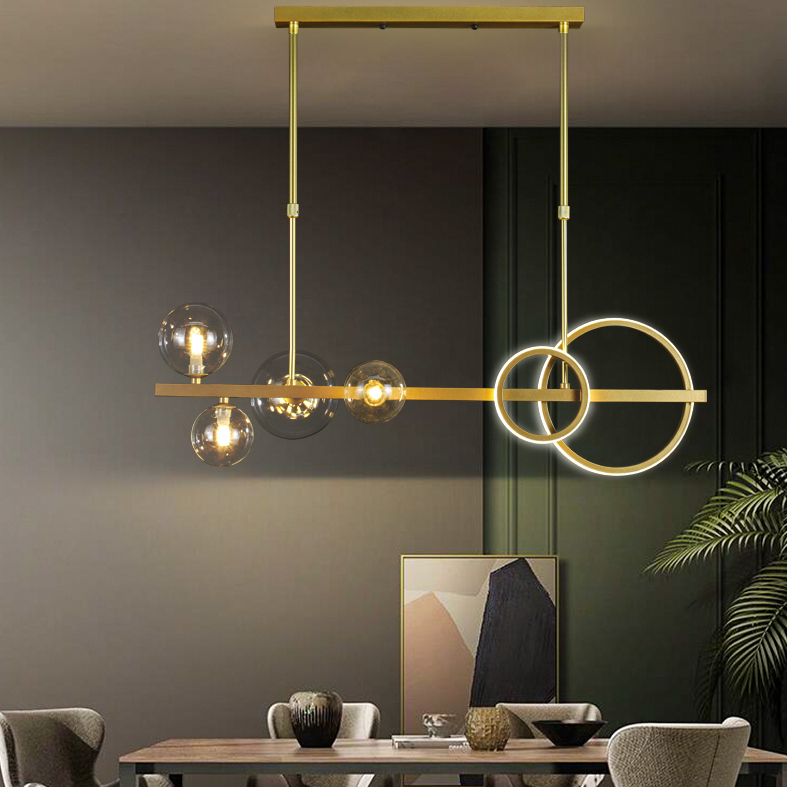 Classical Modern Design Globe Ceiling Lamp Living Room Light Surface Mounted 56W Golden LED Pendant Lamp