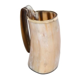 Designers Buffalo Horn Polished <b>Large</b> Size Horn <b>Mug</b> with Long Handle <b>Mug</b> Drink Ware Horn Product - Product Image 6
