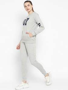 100% Cotton Hot Sweatsuits for Women Long Sleeve Winter Fashion Tracksuits Crew Neck <b>Jumper</b> for Daily Wear Solid Cropped - Product Image 4