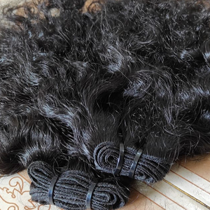 Mèches indiennes REMY — ali queen HAIR, cheveux vierges non traités, de qualité supérieure, DOUBLE tissage, avec mèches naturelles, très bouclées - Product Image 1