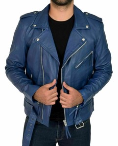 Veste de motard pour hommes, en cuir de vache, fermeture éclair, de haute qualité, disponible en toutes les couleurs - Product Image 1