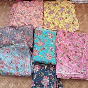 Tela de algodón hecha a mano para vestido, tejido indio con estampado de Jaipur Sanganer, Material sin procesar para correr - Product Image 3