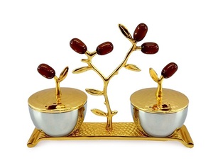 Decoración de boda, juego de cuencos para servir de nogal de Metal, soporte de diseño de flores, centro de mesa, cuenco de flores - Product Image 4