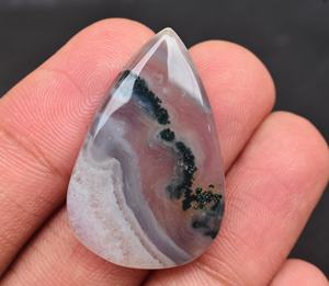 Cabujón de Ágata Musgo Solar Verde de Alta Calidad de 20-55 mm para Decoración de Relojes - Product Image 2