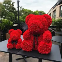 Tüm satış 25cm gül ayı 40cm 70cm romantik gül PE Teddy ayı yapay çiçekler köpük ayı sevgililer günü hediyeleri için