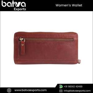 Trusted Manufacturer's Latest Vintage Design Women's Genuine Leather Long <b>Wallet</b> High Quality RFID Blocking <b>Zipper</b> Hasp Closure - Product Image 5