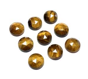 Venta al por mayor, certificado IGI, 9mm, corte rosa, cabujón de ojo de tigre, buen Color Natural, tratamiento térmico, piedras preciosas sueltas - Product Image 3