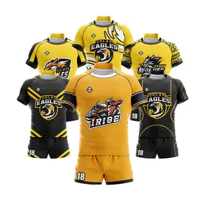 Conjunto de jersey de rugby personalizado, diseño gratis