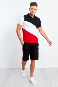 Trajes Deportivos Personalizados de Felpa 100% Poliéster, Ajustados, para Verano, Color Blanco, para Correr, con Bloques de Color, para Hombre - Product Image 3