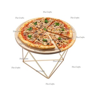 Soporte para Pizza de Metal Color Dorado, Diseño Moderno, Soporte para Servir Pizza, Vajilla para el Hogar, Soporte para Pizza a Precio Accesible - Product Image 1