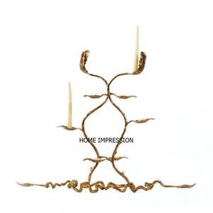 Bougeoir de luxe en métal Antler fait à la main Design antique bougeoir en argent accessoires de foudre ensemble de 3 fournitures - Product Image 3